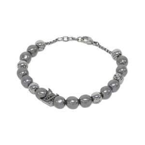 LOUIS VUITTON Black Pearl Monogram Charm Bracelet